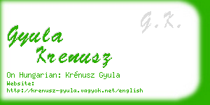 gyula krenusz business card